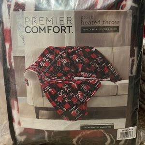 Premier comfort plush Heated throw buffplaud. 50x60in.  New in package
